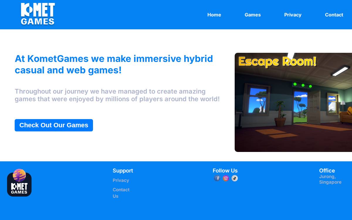 Komet Games website preview