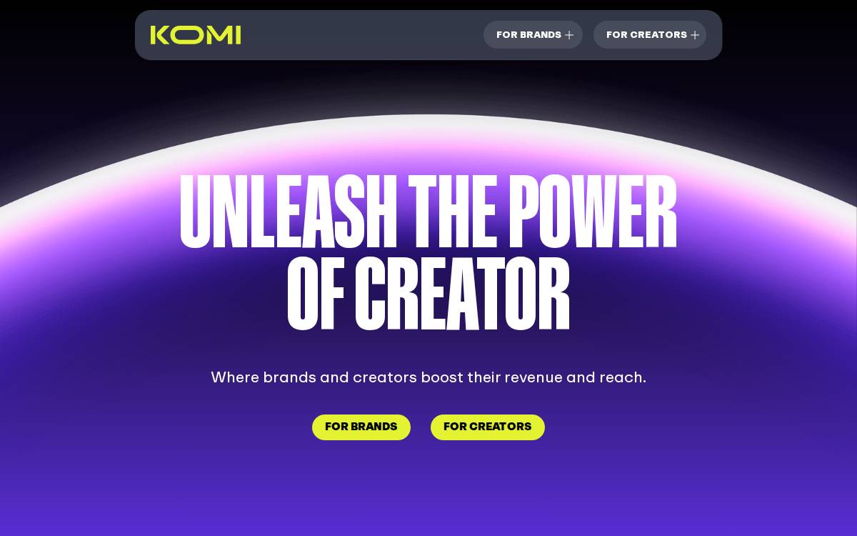 Komi website preview