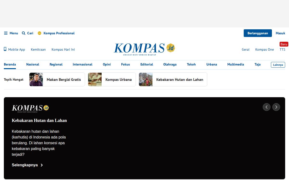 Kompas website preview