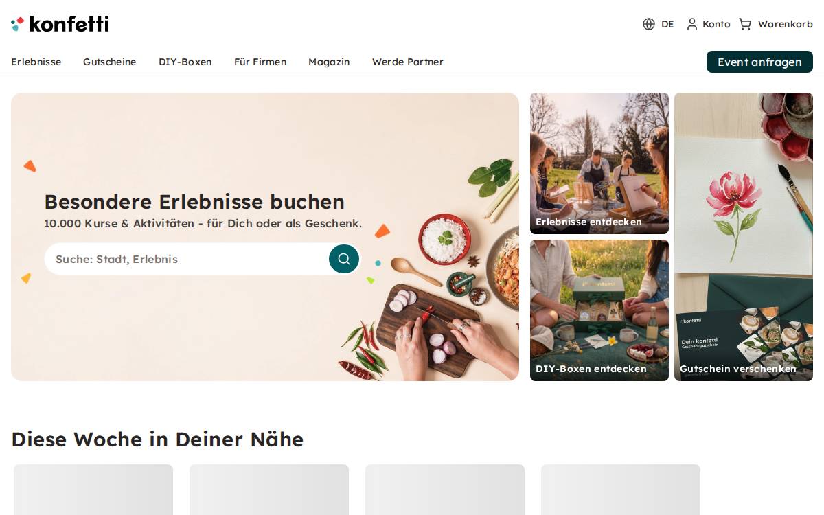 Konfetti website preview