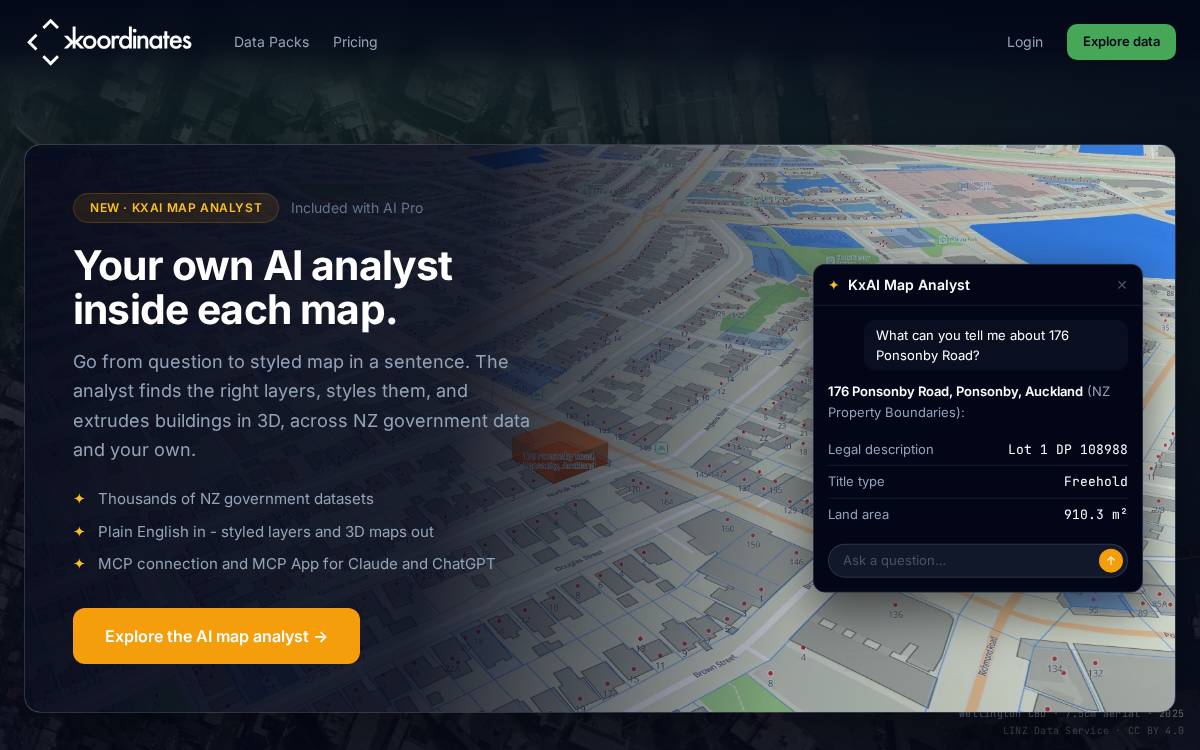 Koordinates website preview