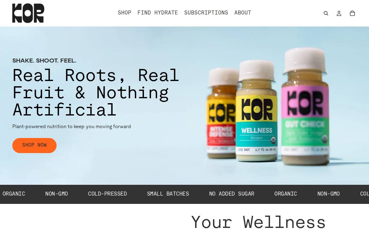 Kor Shots website preview