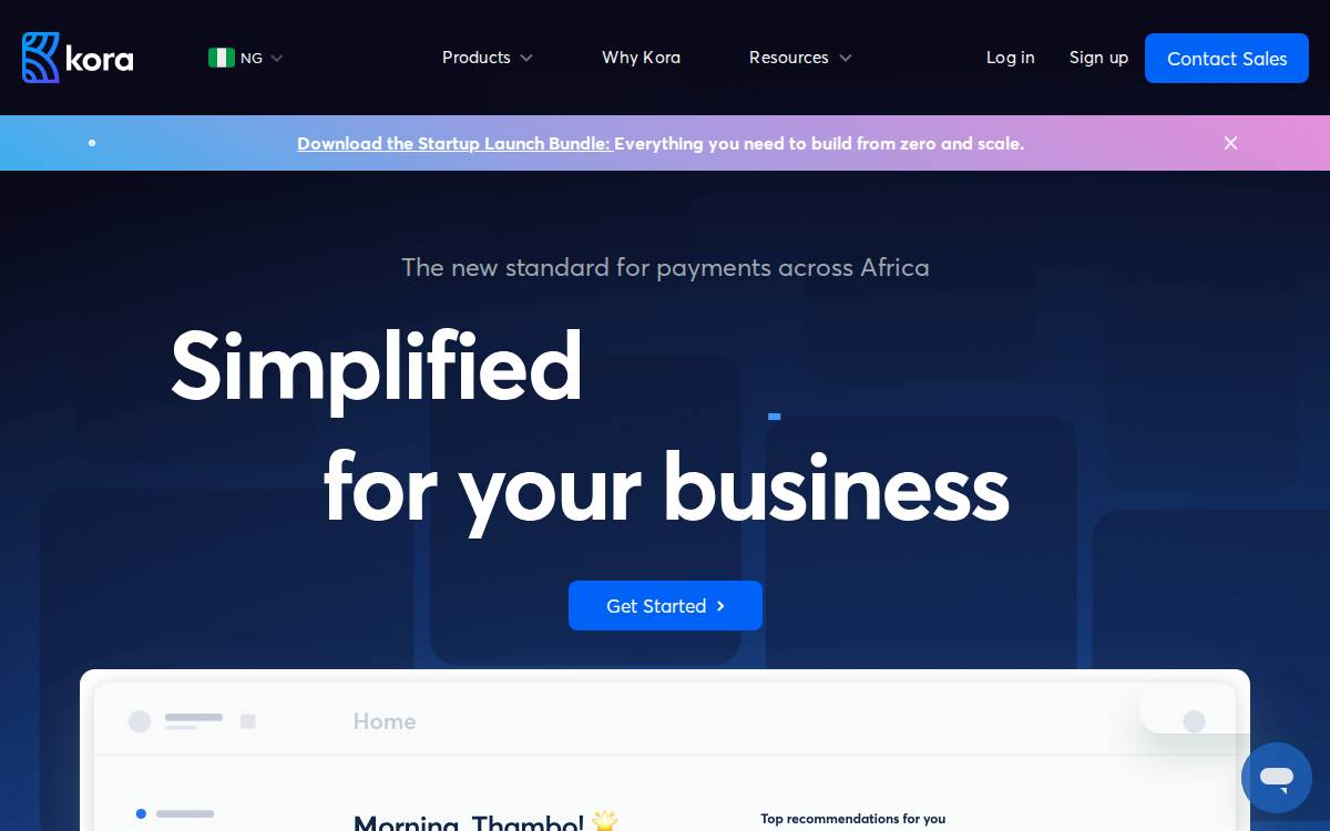 Korapay Technologies website preview
