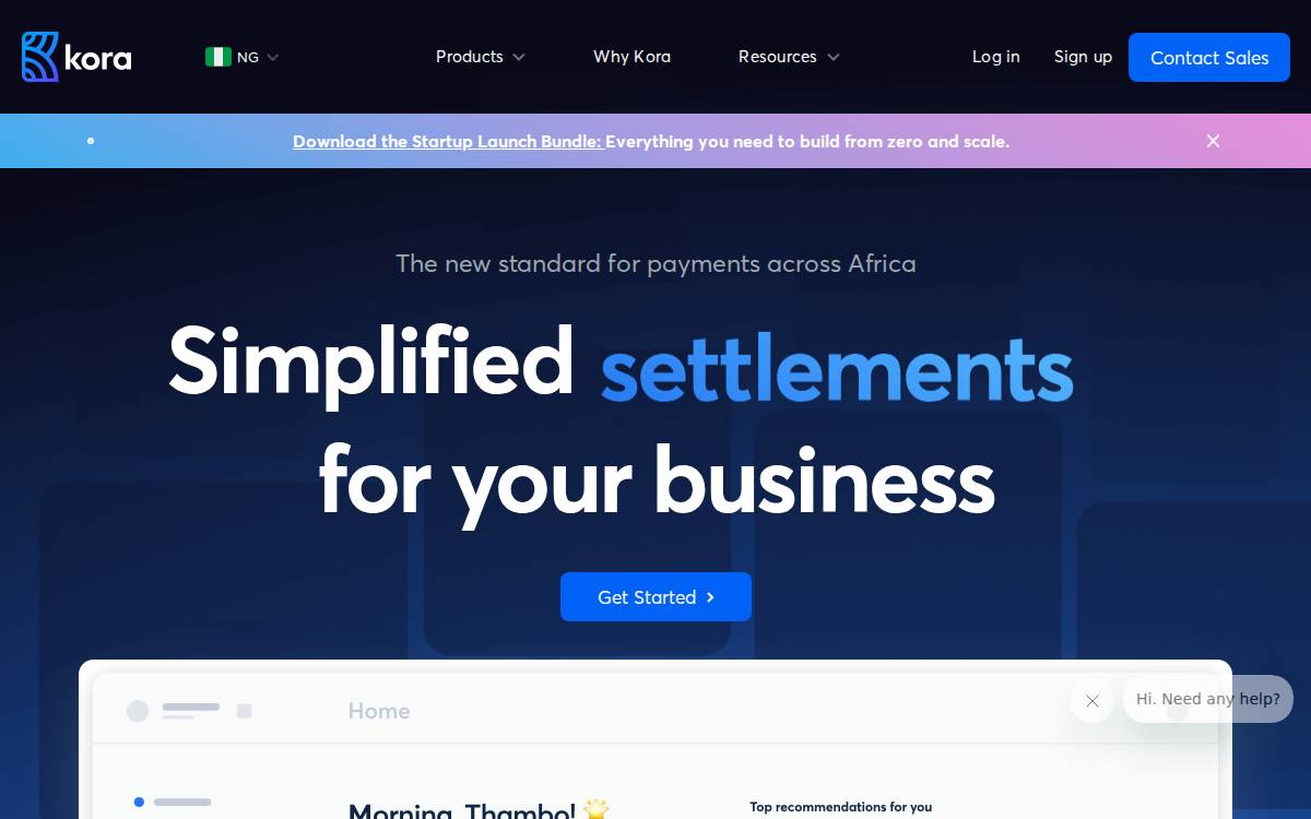 Korapay website preview