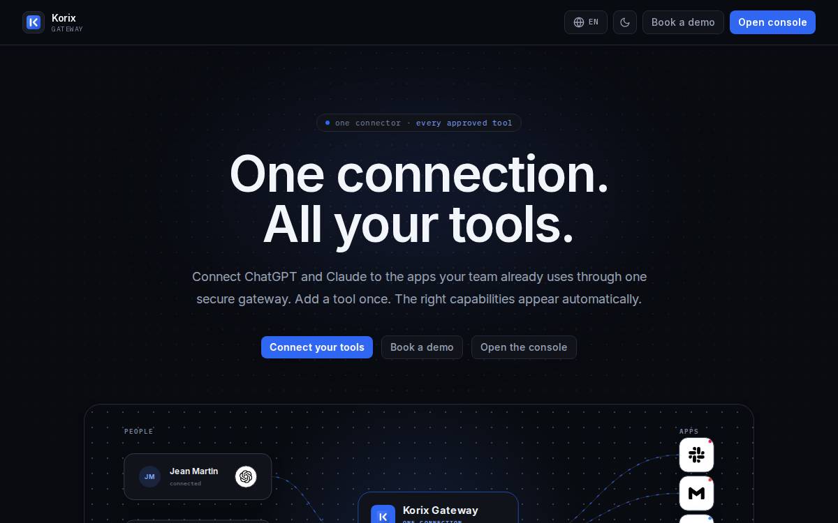Korix website preview