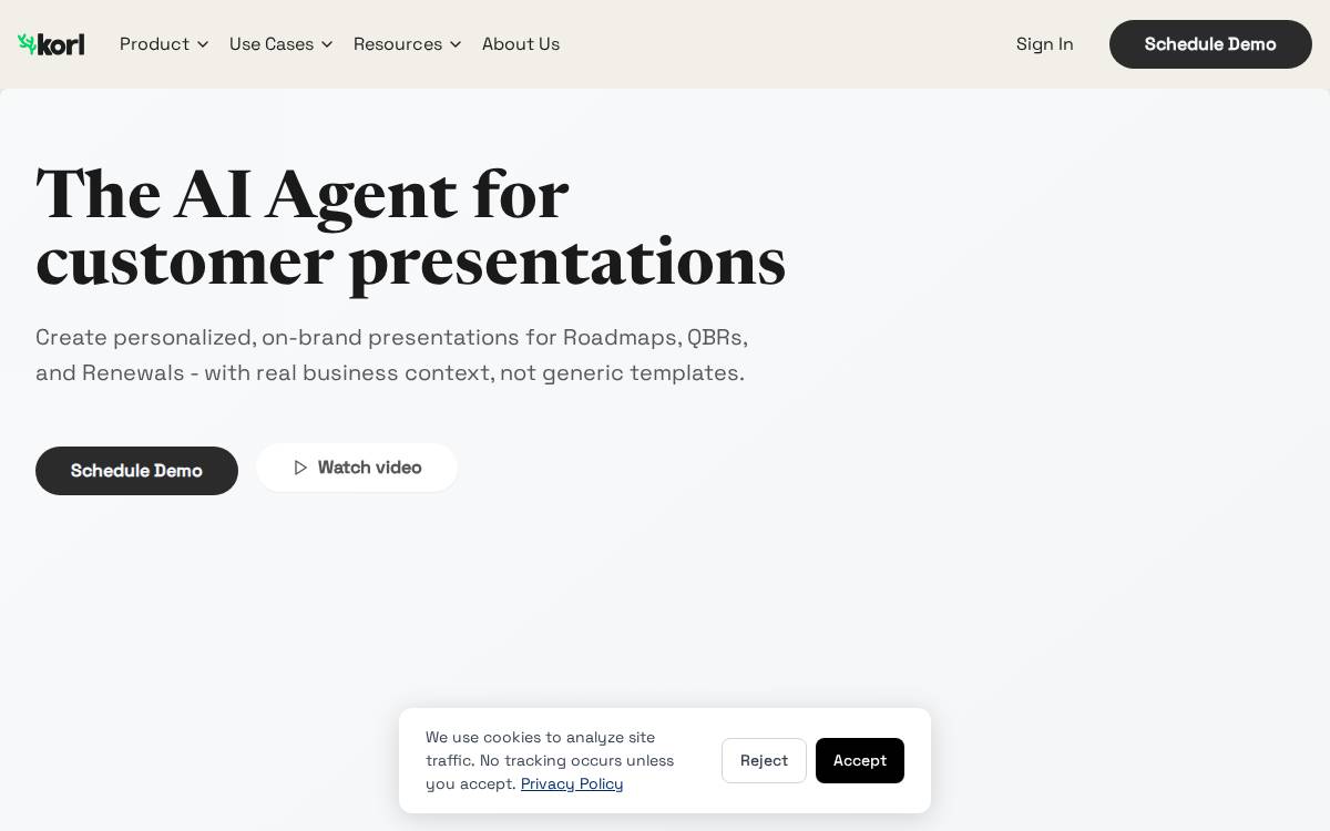Korl website preview