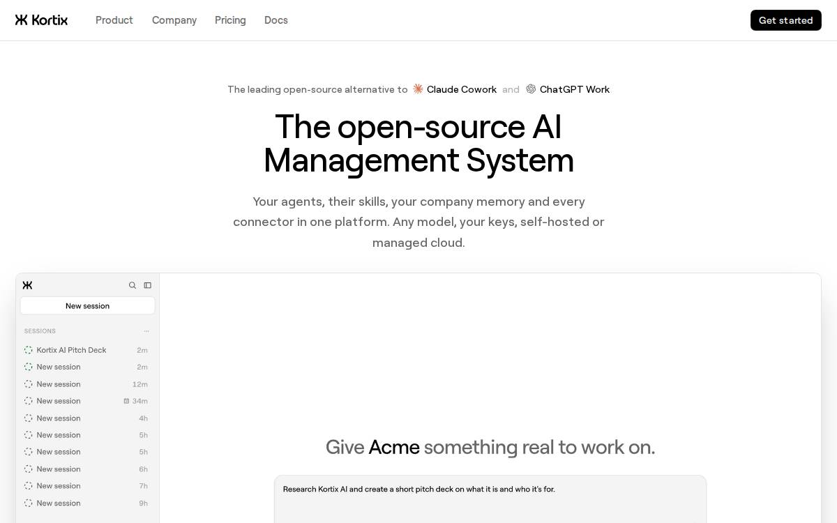 Kortix AI website preview