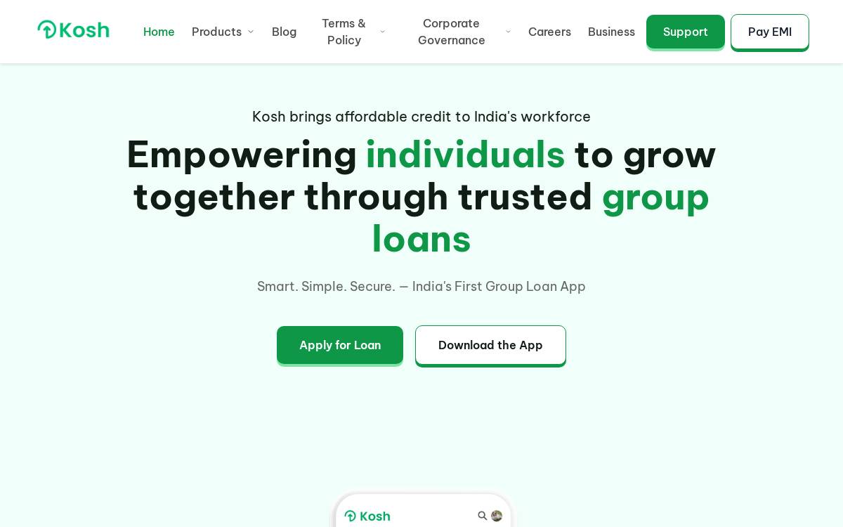 Kosh website preview