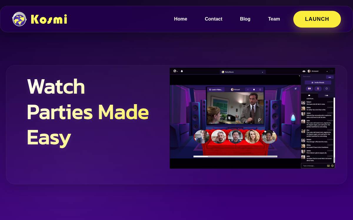 Kosmi website preview