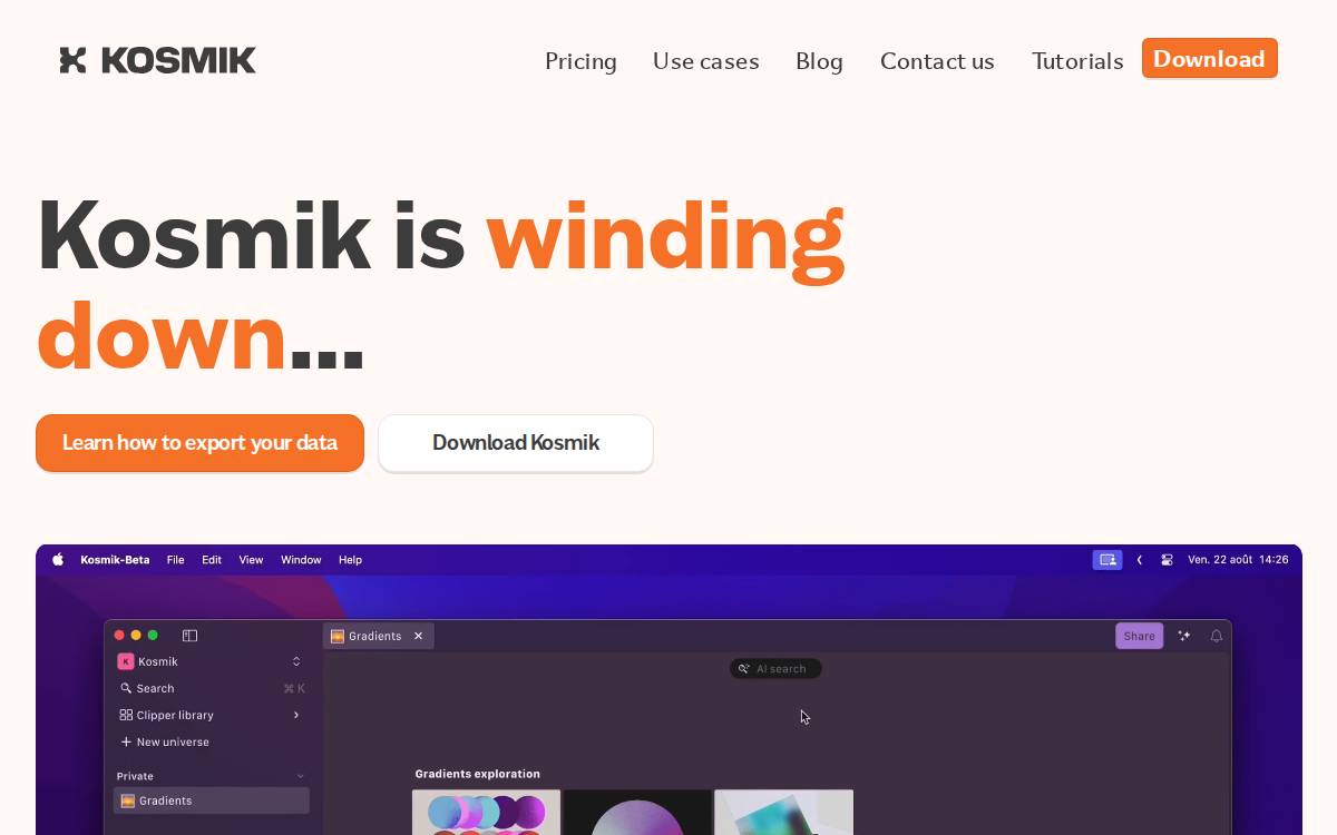 Kosmik website preview