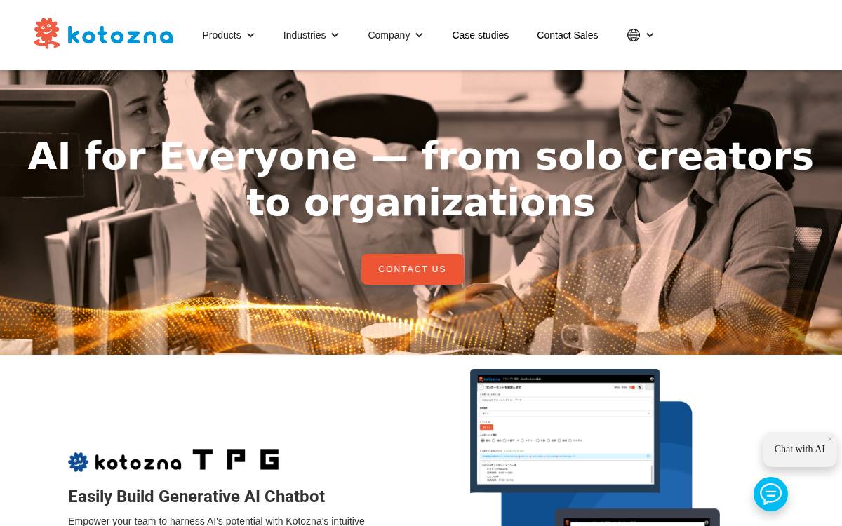 Kotozna株式会社 website preview