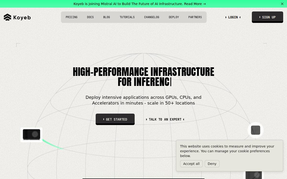 Koyeb website preview