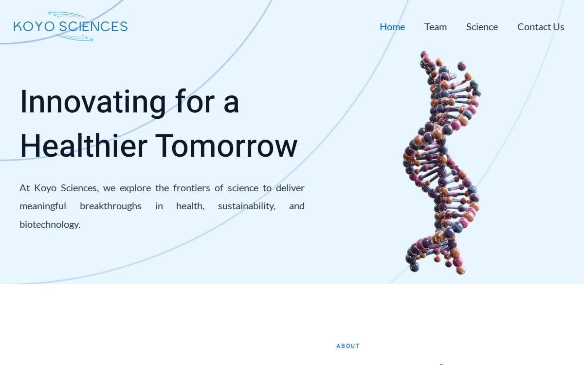 Koyo Sciences website preview