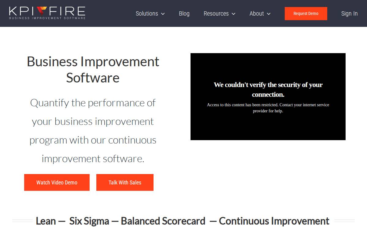 KPI Fire website preview