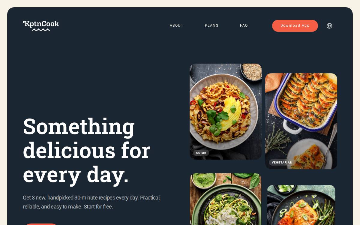 KptnCook website preview