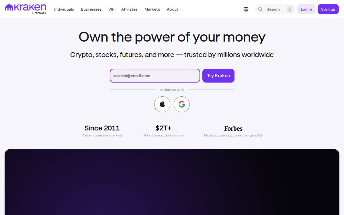 Kraken website preview
