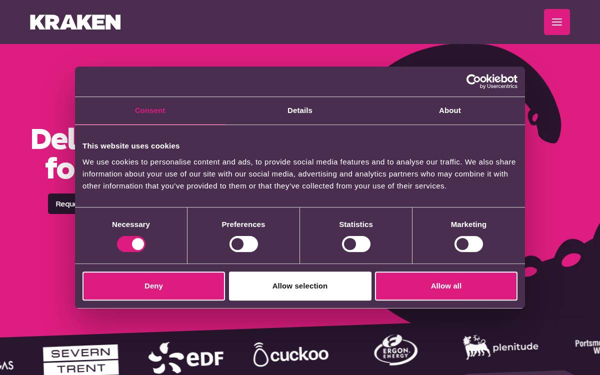 Kraken website preview