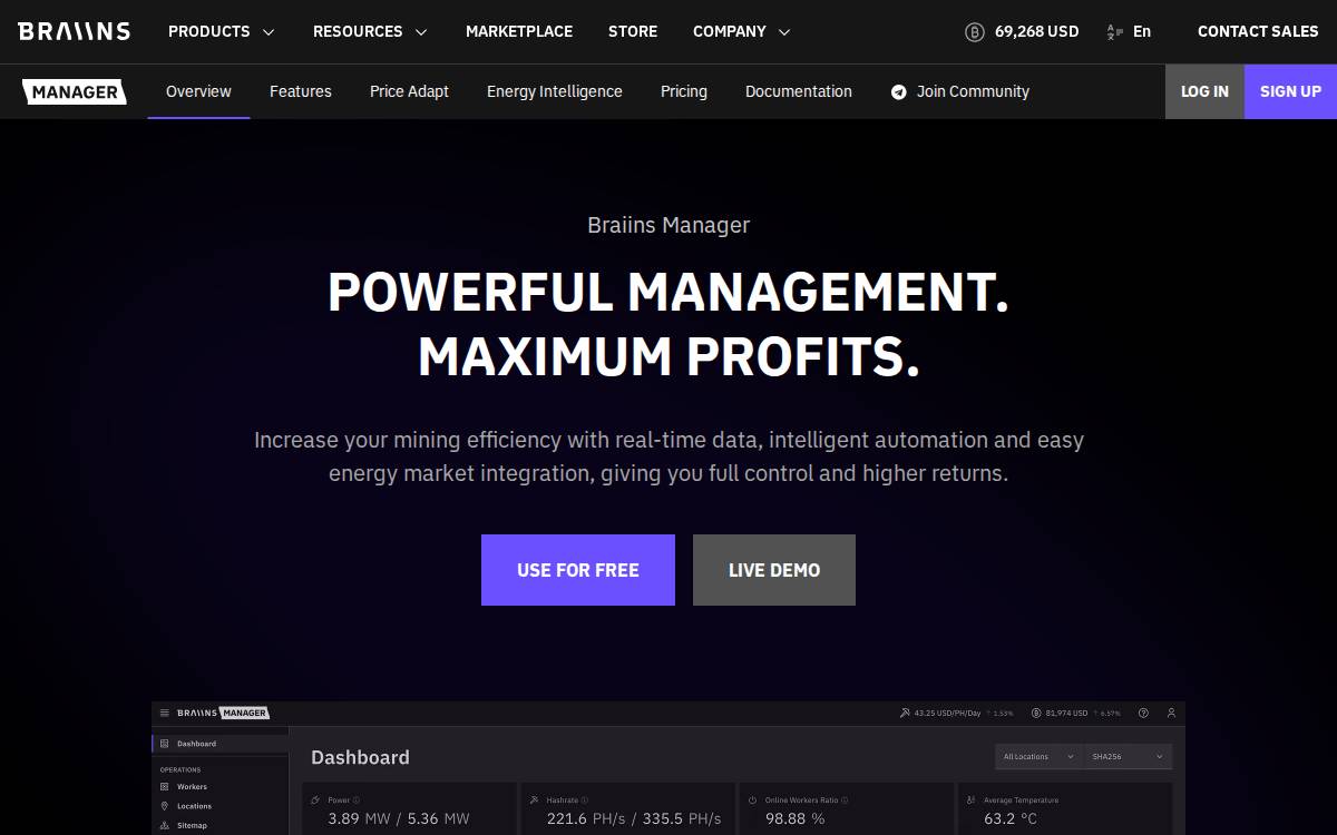 Krater website preview