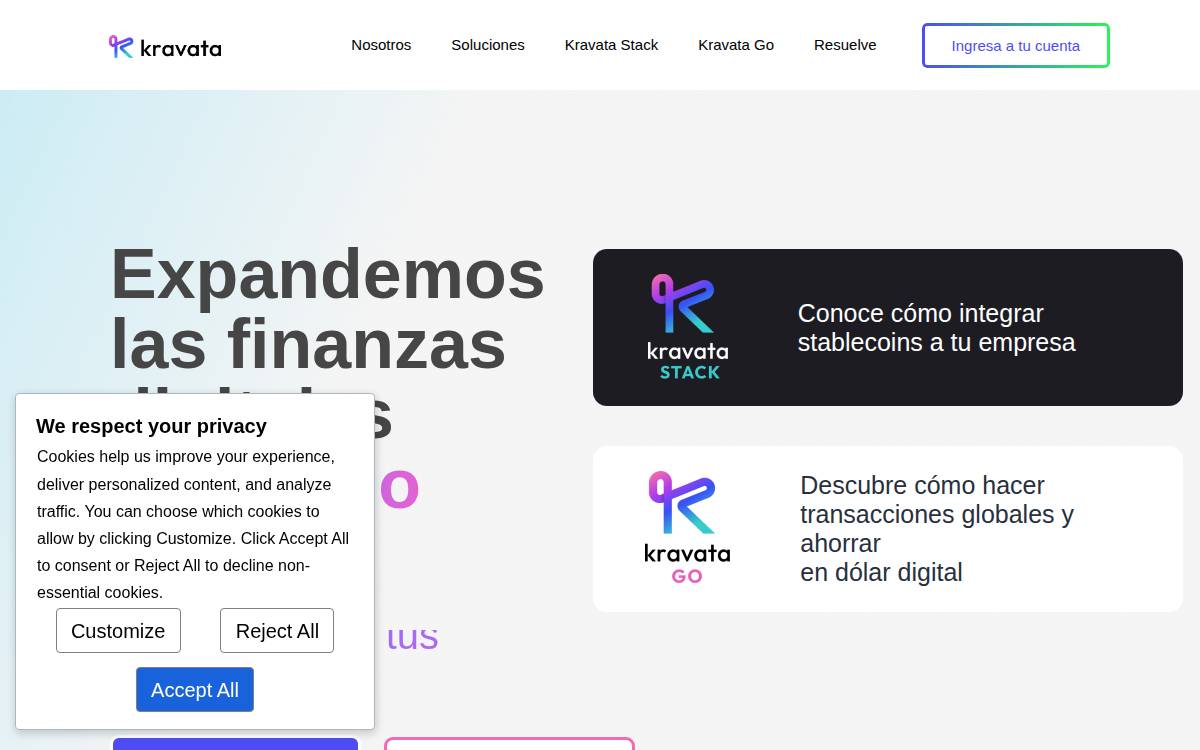 Kravata website preview