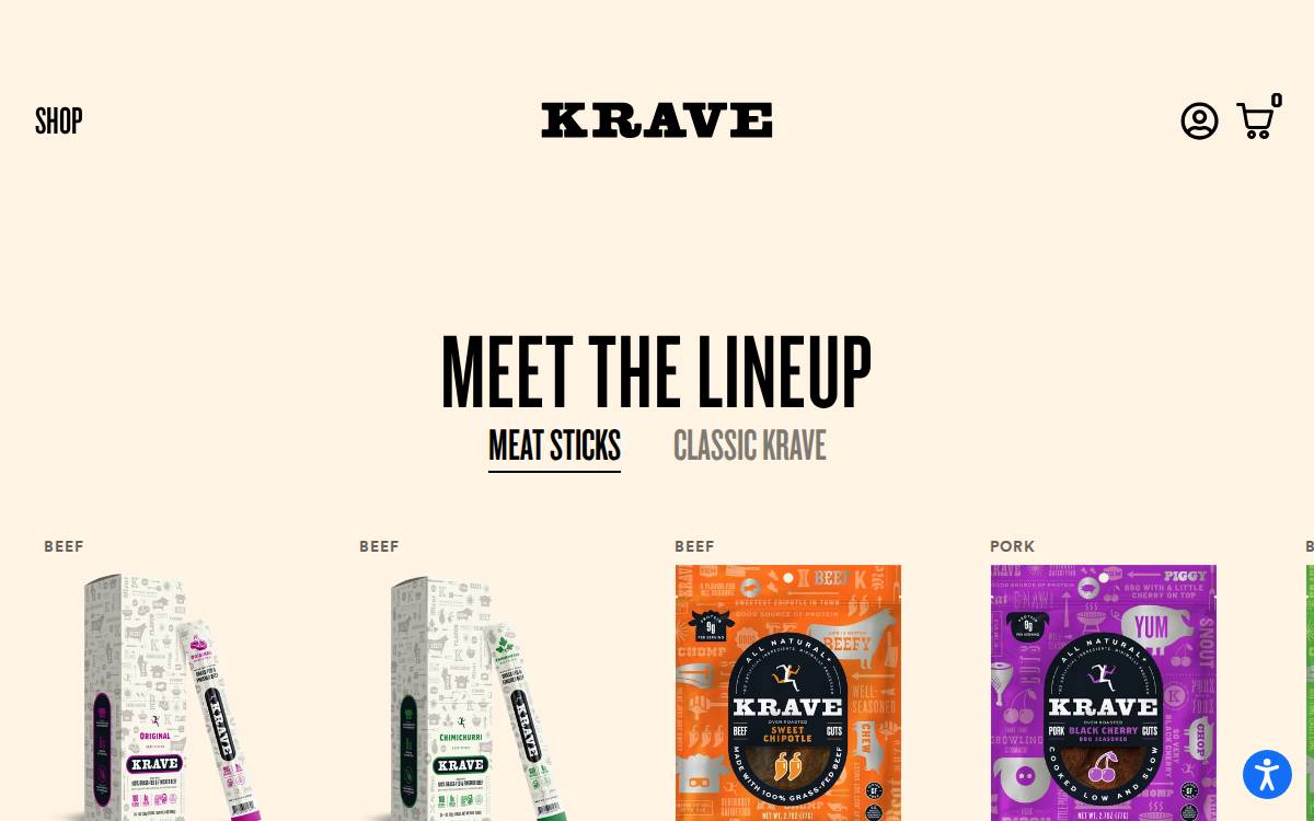 Krave Jerky website preview