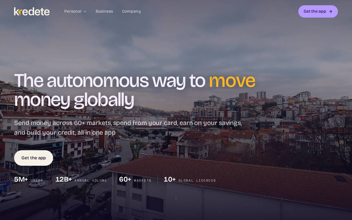 Kredete website preview