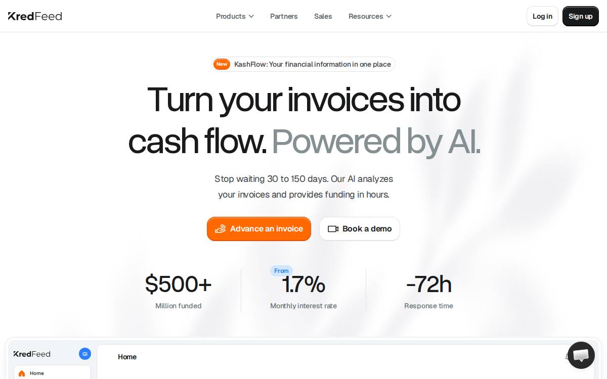 KredFeed website preview