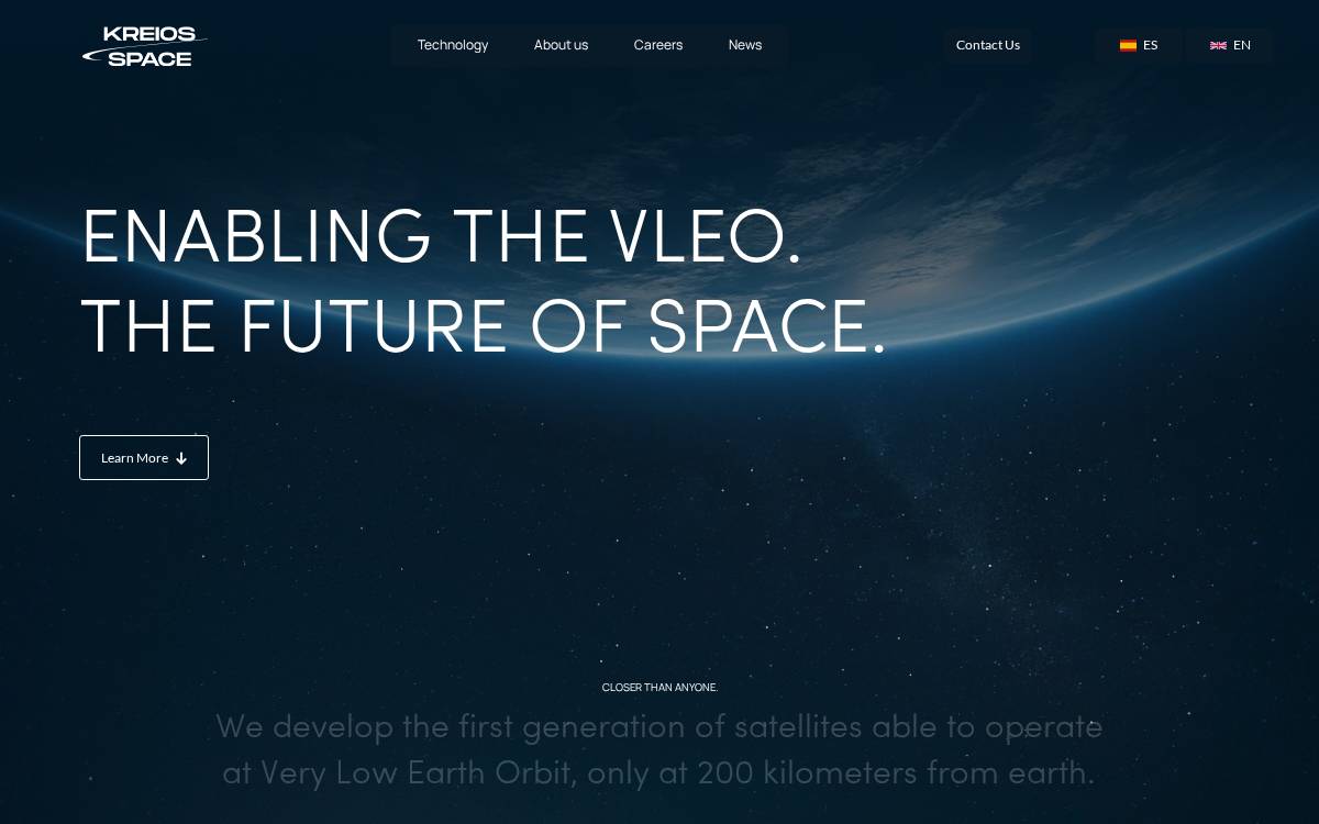 Kreios Space website preview