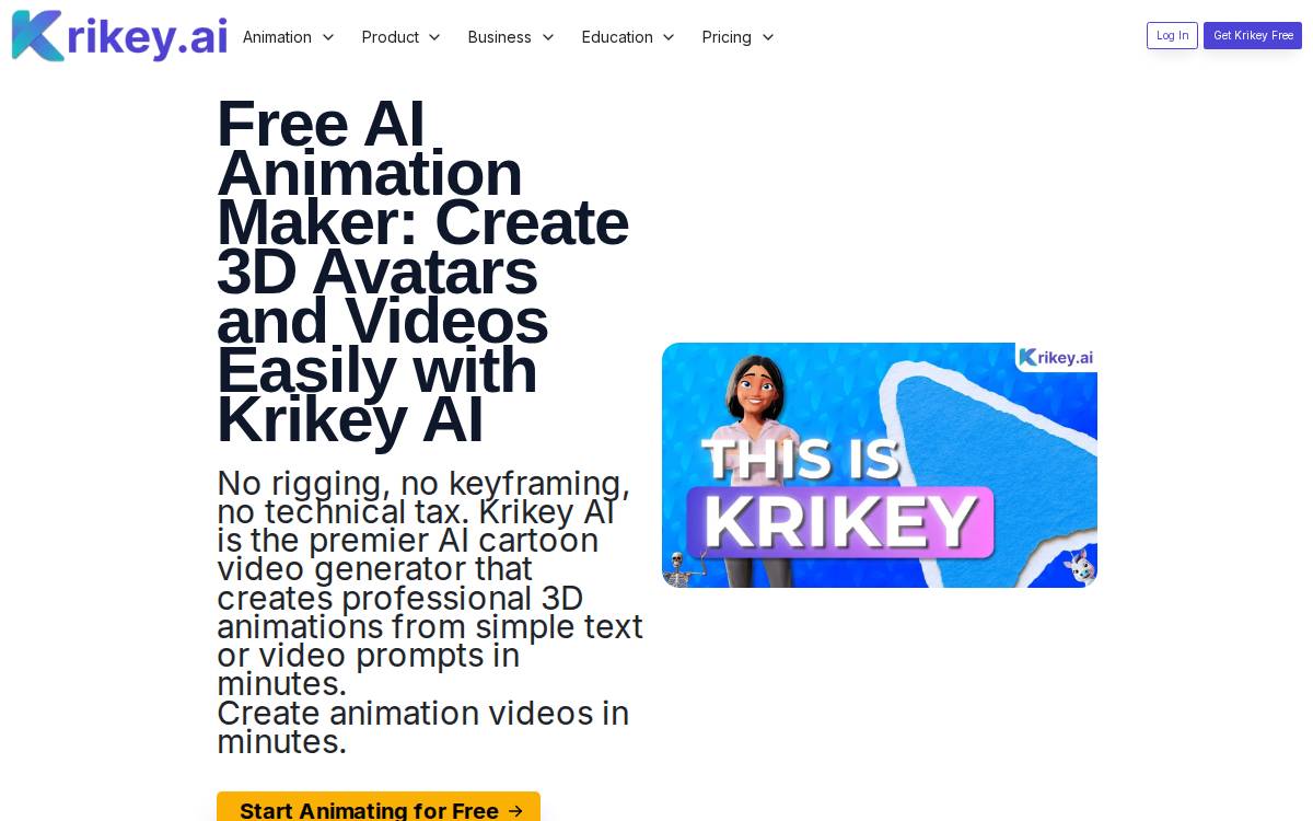 Krikey website preview
