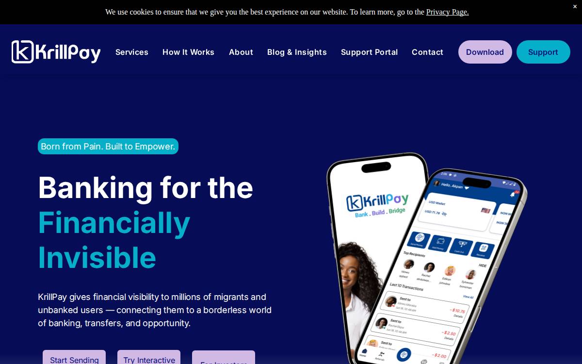KrillPay website preview