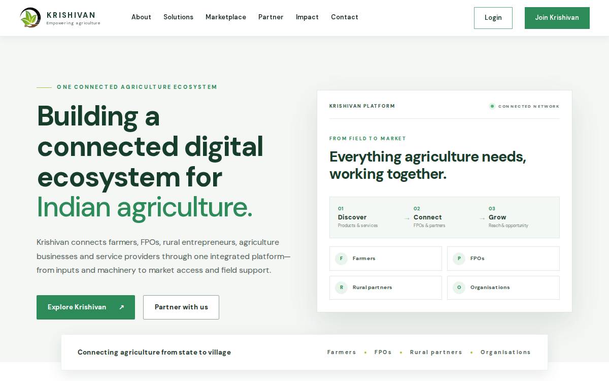 Krishivan website preview