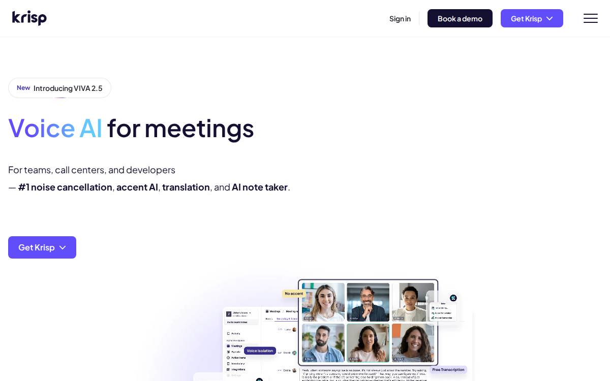 Krisp website preview
