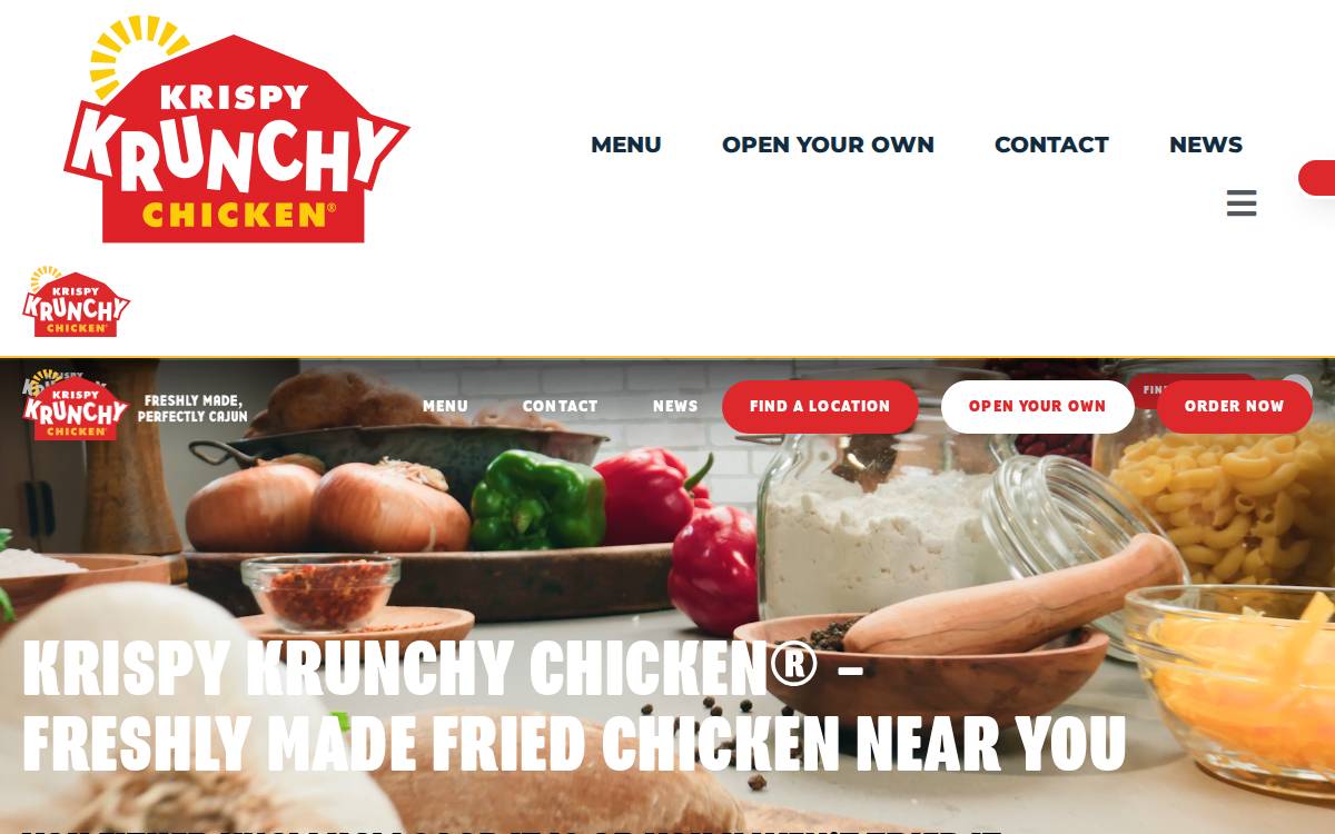 Krispy Krunchy Chicken website preview