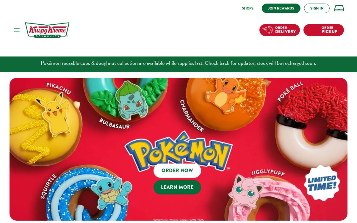 Krispykreme website preview