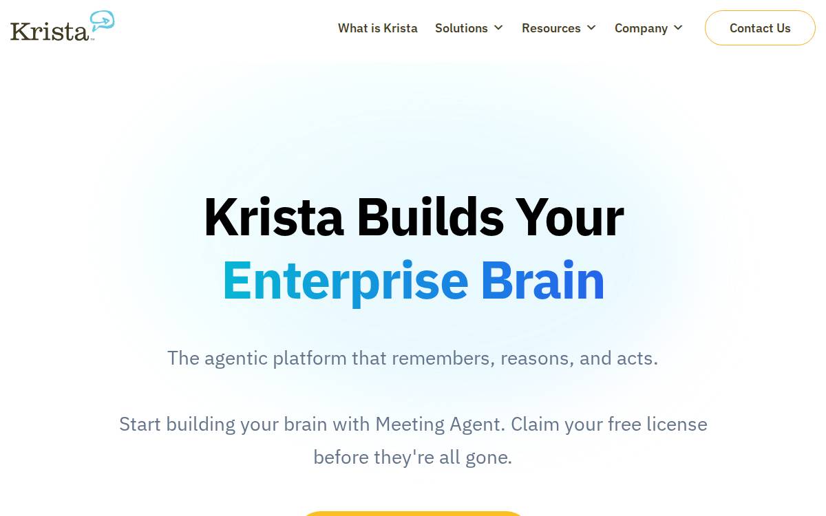 Krista Software website preview