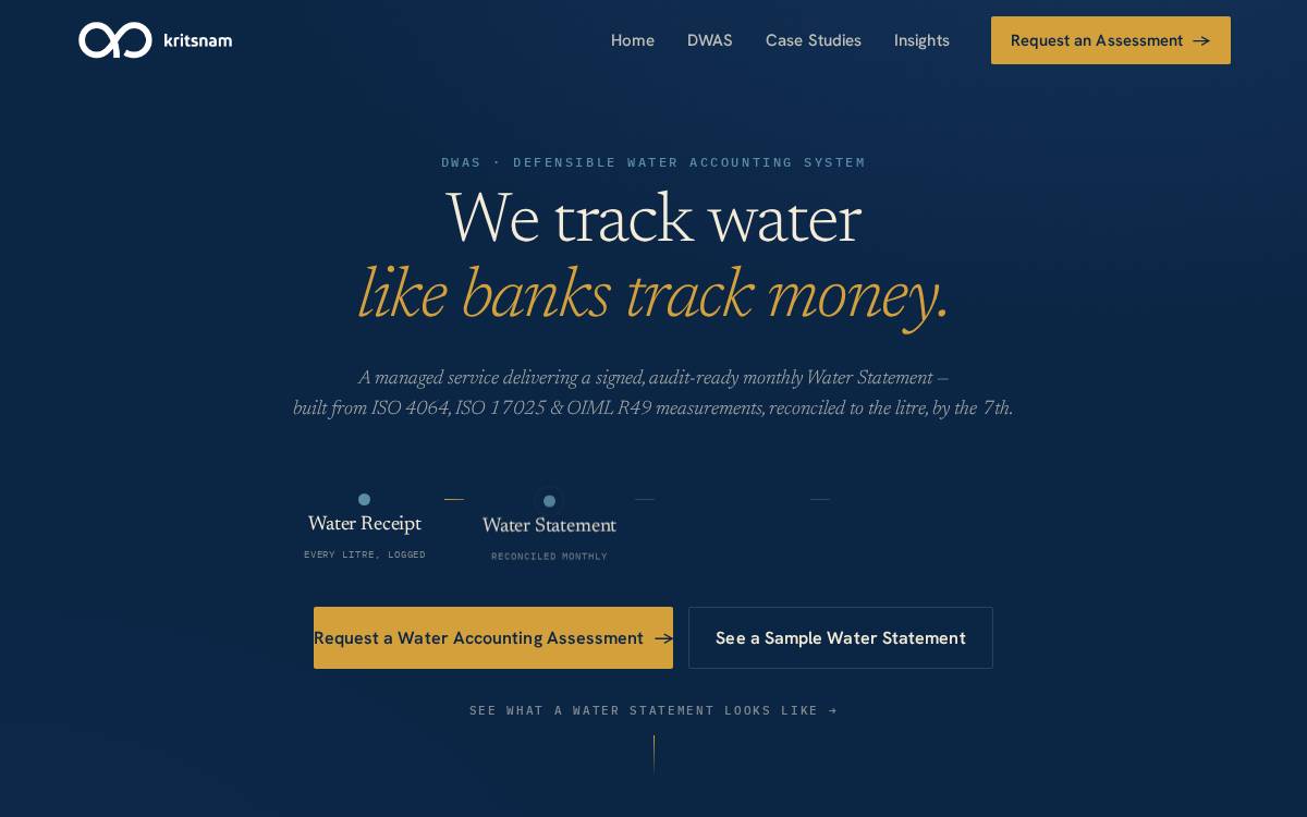 Kritsnam website preview