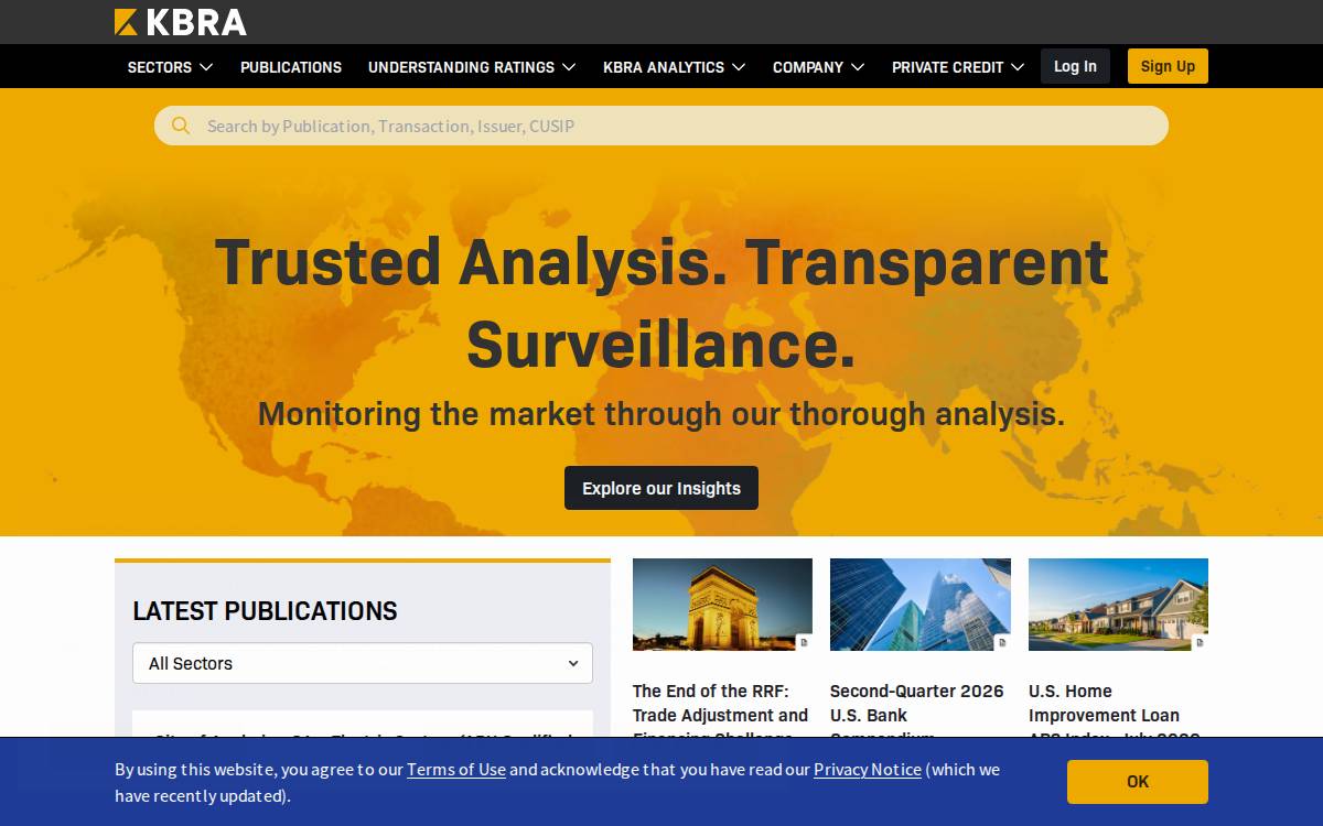 Kroll Bond Rating Agency website preview