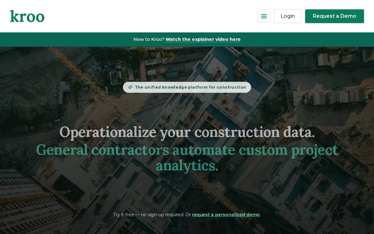 Kroo website preview