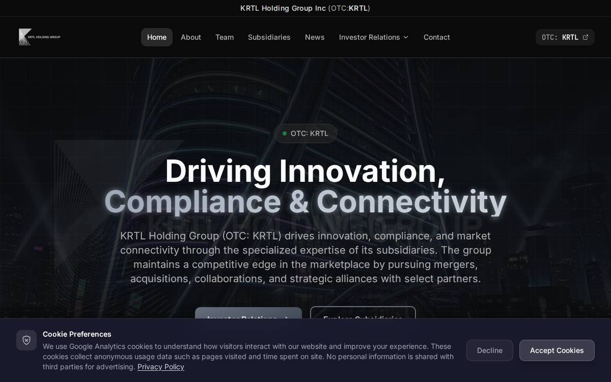 KRTL Holding Group website preview