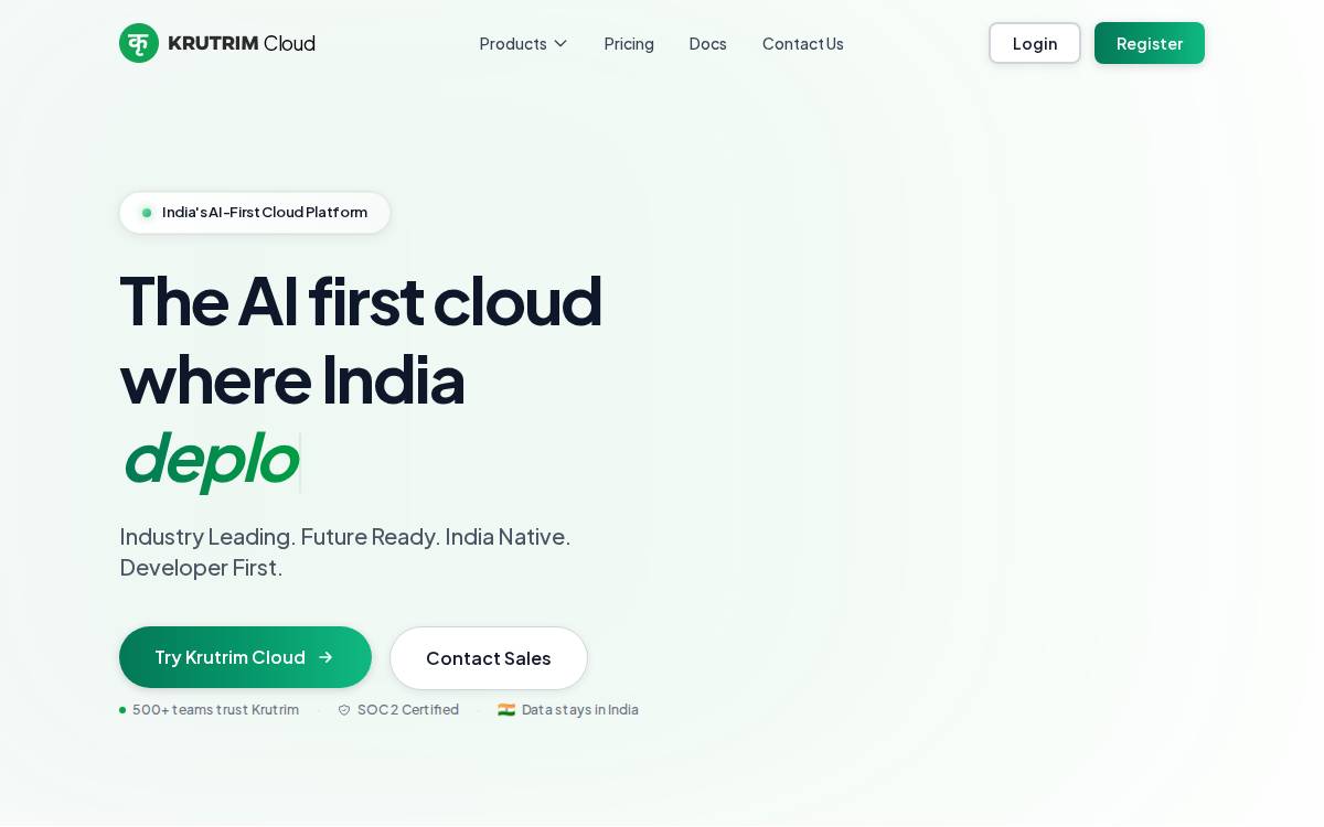 Krutrim website preview