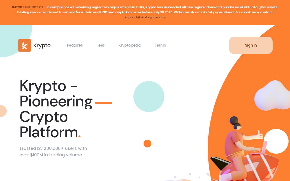 Krypto website preview