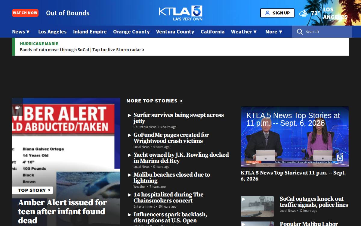 Ktla website preview