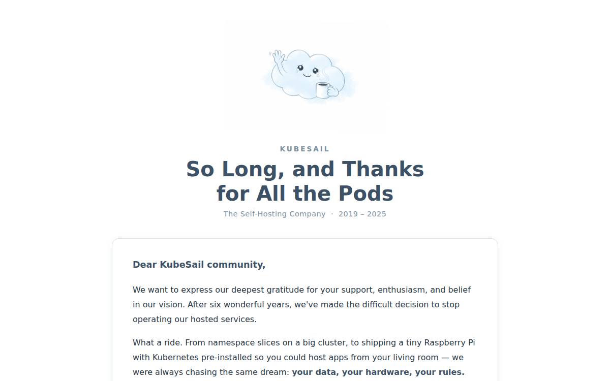 KubeSail website preview