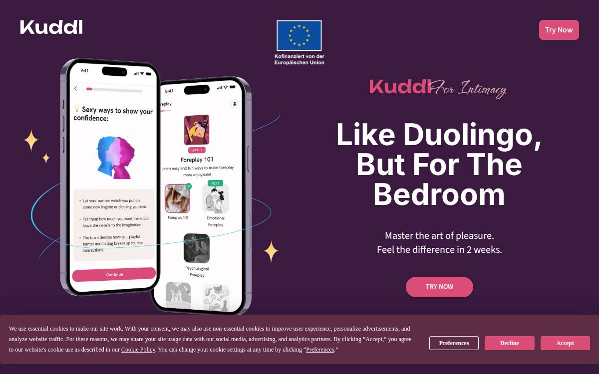 Kuddl website preview
