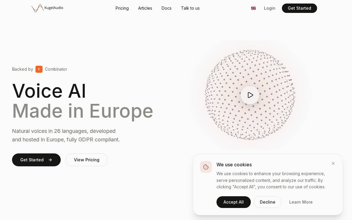 KugelAudio website preview