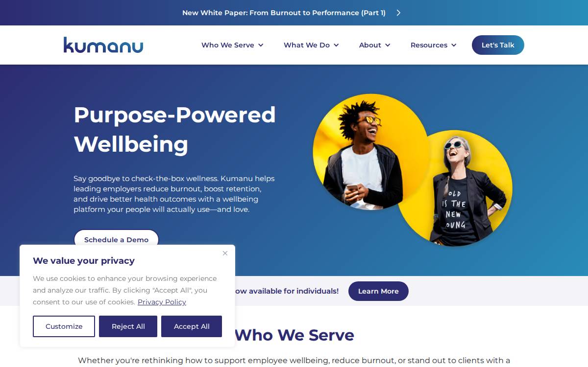Kumanu website preview