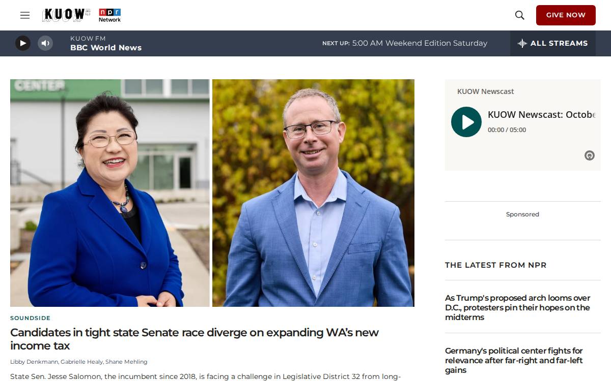 KUOW website preview