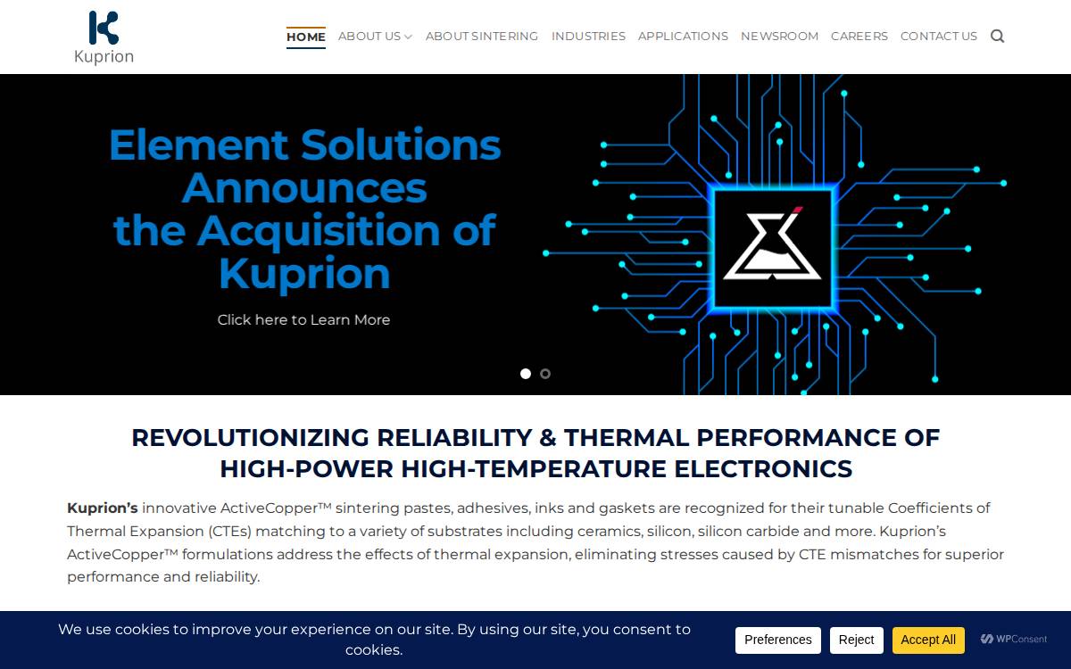 Kuprion Inc website preview