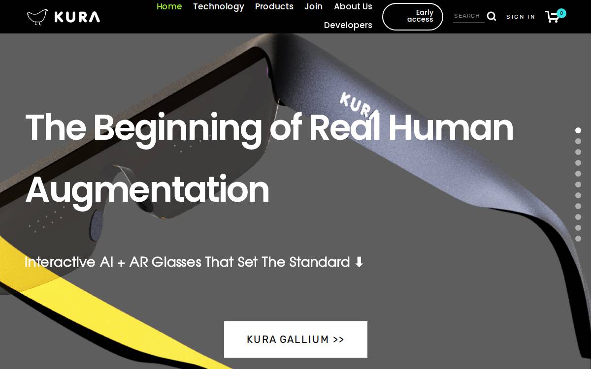 Kura AR website preview
