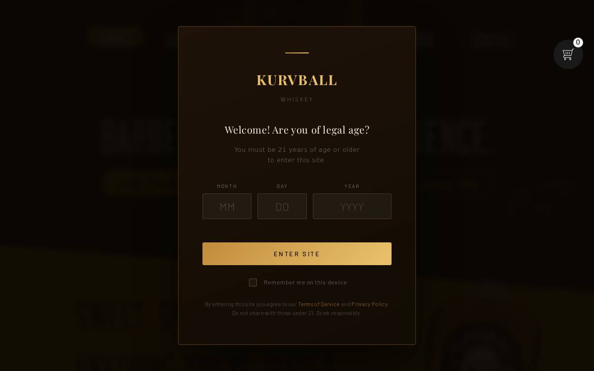 Kurvballwhiskey website preview