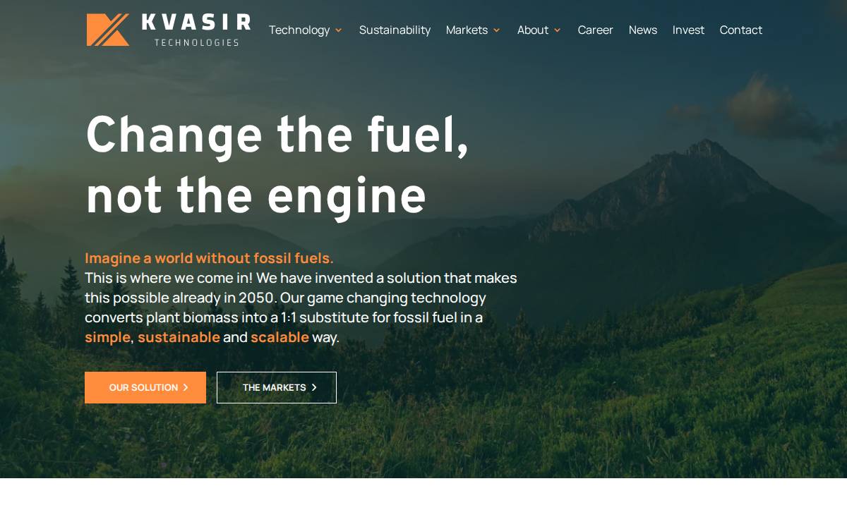 Kvasir company website preview